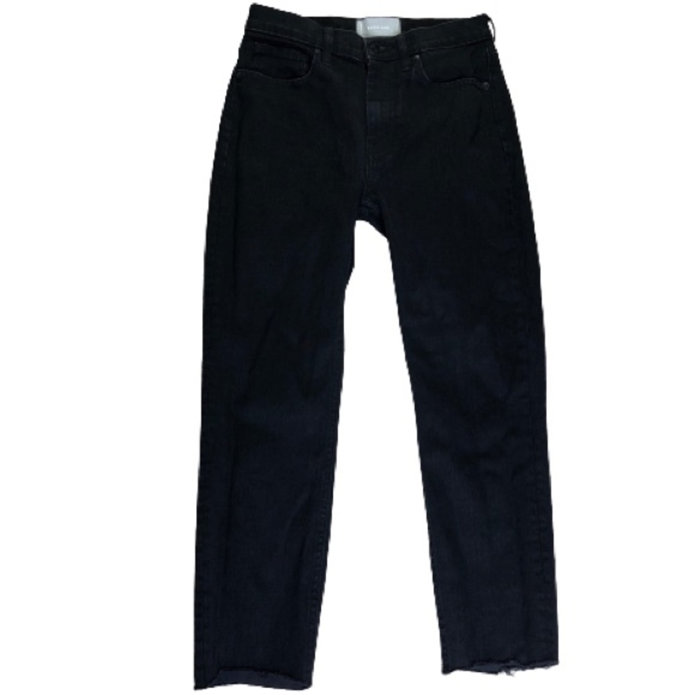 Everlane Cut Off Raw Hem Black Crop Skinny Jeans